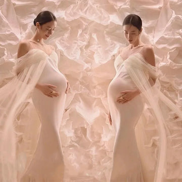 MQTIME  -  Women Dress Maternity Photography Props Pregnancy Clothes Elegant Maternity Dresses For Pregnant Photo V-neck lace pregnant dres